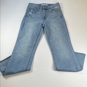 Joe’s Y2K Women's Straight Leg Jeans Distressed Fringed Hem Sz 24